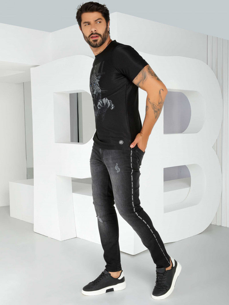 CAMISETA GOLA O PIT BULL JEANS REF 81003