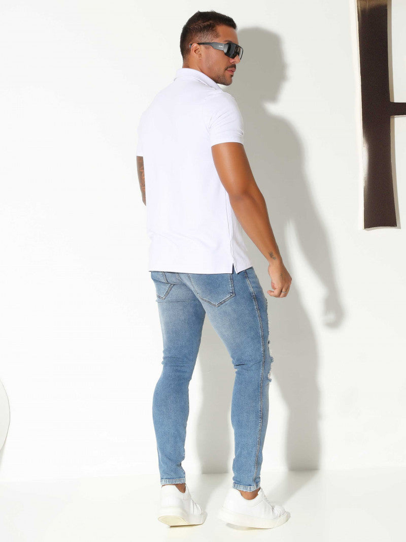 POLO MASCULINA PIT BULL JEANS REF 80506
