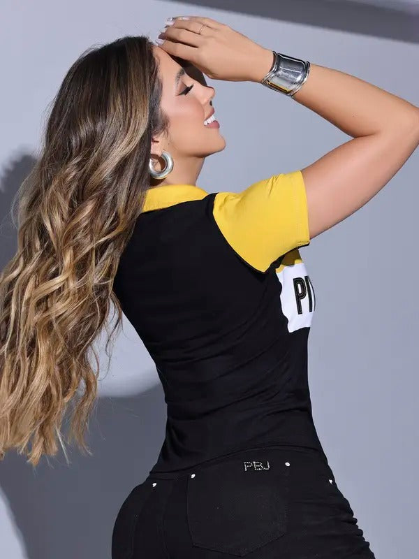 POLO COM ESCRITA PIT BULL JEANS E DESIGN SUPER MODERNO 84602