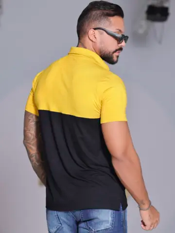 POLO MASCULINA SLIM COM ESTAMPA PIT BULL JEANS Ref: 84594