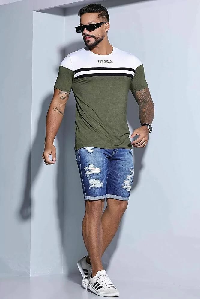 CAMISETA MASCULINA PIT BULL JEANS  Ref: 84022