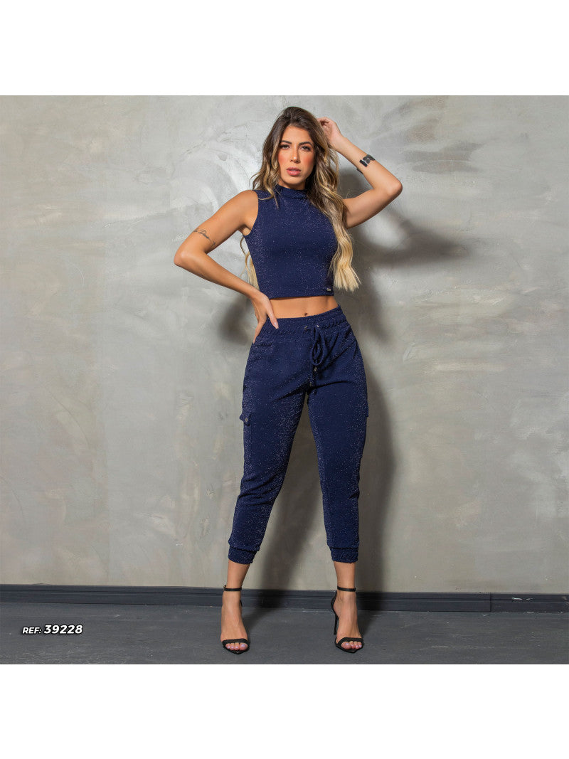 Calça jogger glamour extra brilho Pit Bull Original ref 39228