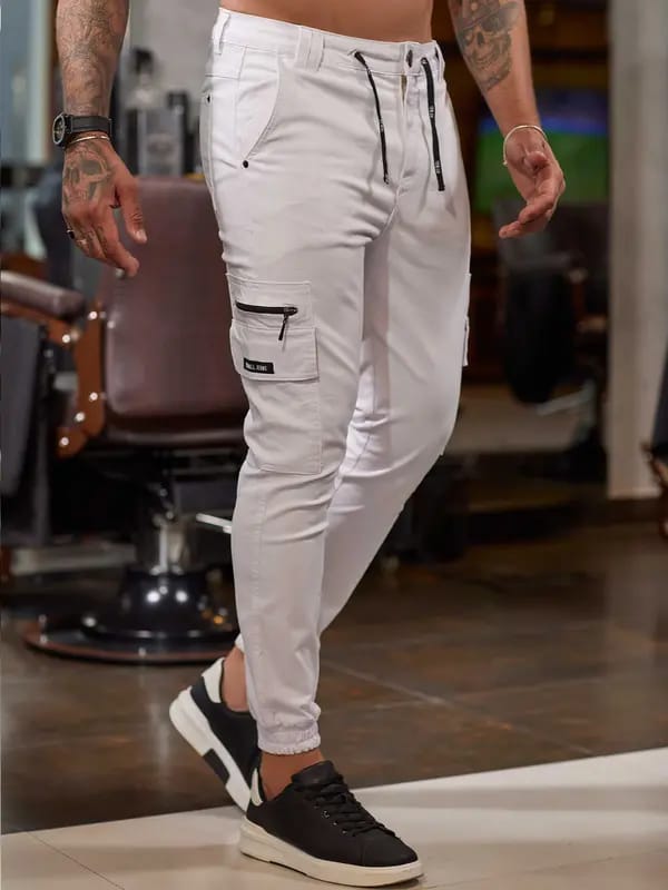 CALÇA MASCULINA JOGGER BRANCA ESTILOSA E CONFORTÁVEL 83466